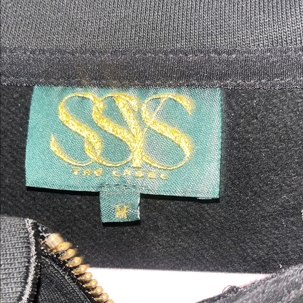 SSYS Black Scallop Zip-Up Women's Sweatshirt NWOT - Picture 6 of 7